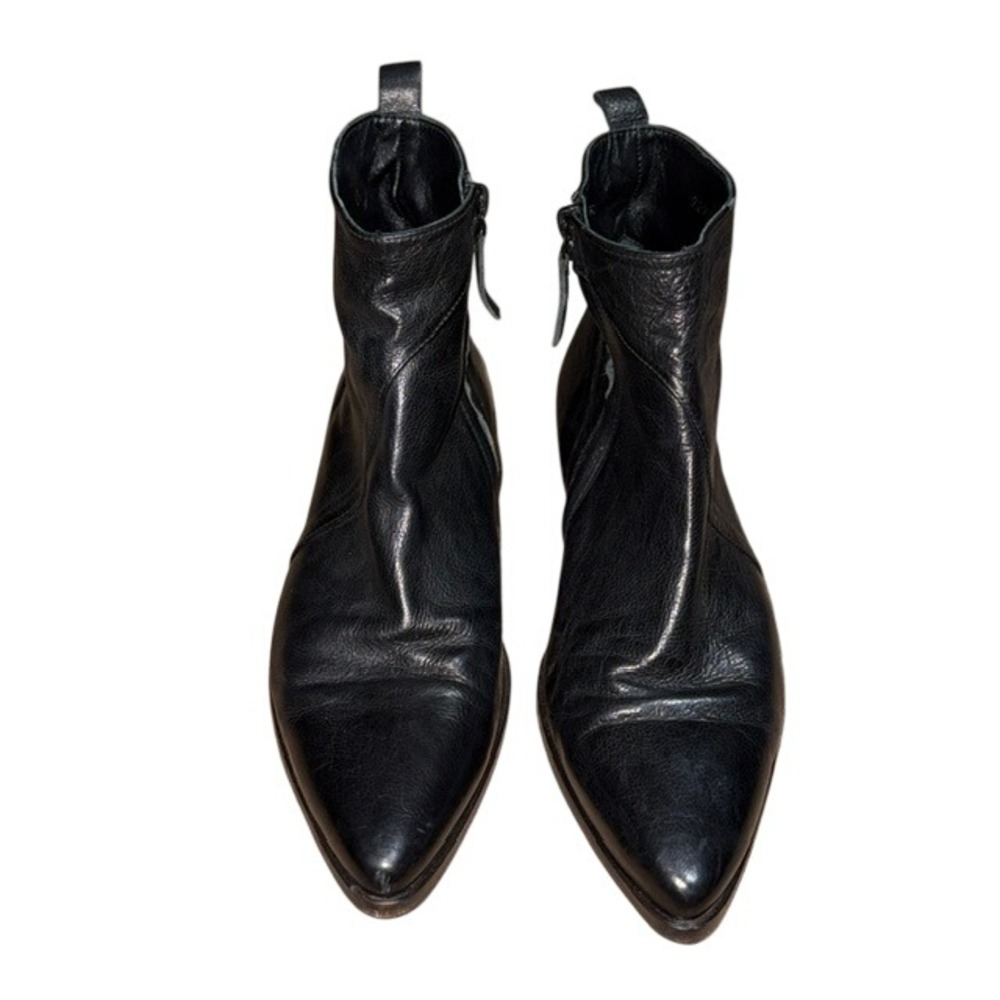 Freda Salvador Balance Asymmetrical Ankle Bootie Leather Black 6.5